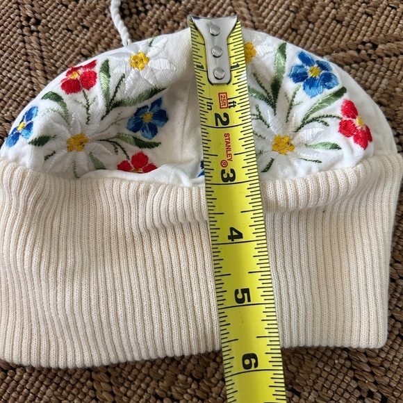 Vintage Swiss Baby/Toddler Beanie Hat Max Hurni Wool Blend Embroidered Floral - Picture 8 of 8